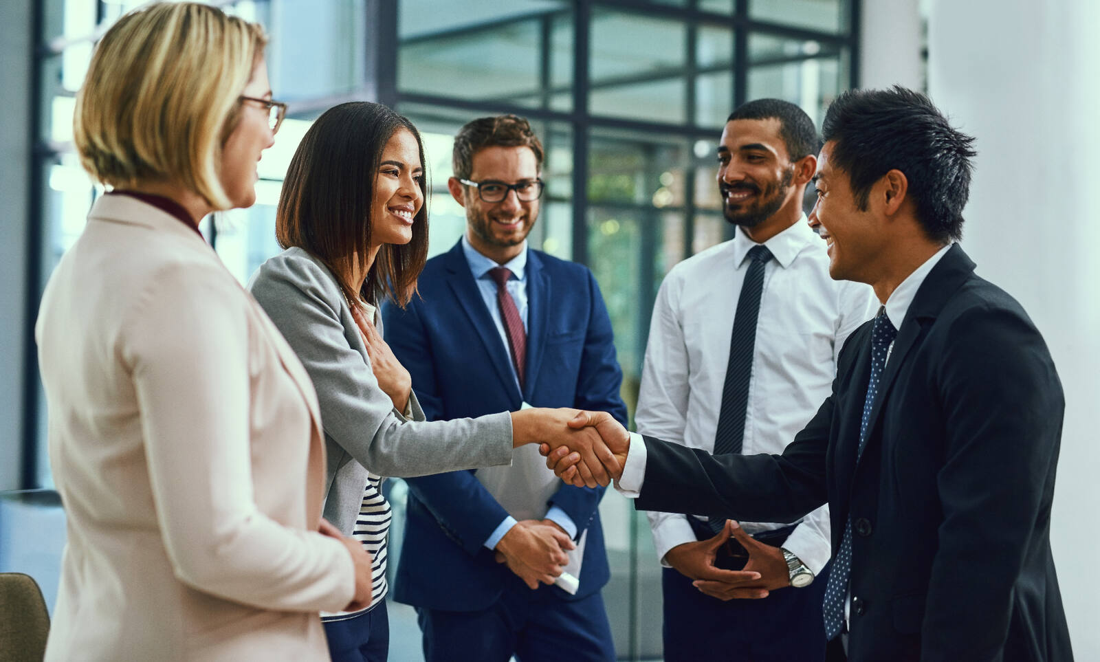 Business handshake meeting